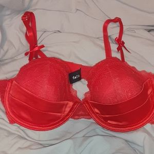 Red bra with bows on straps